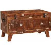 vidaXL Opbergbox met opslag 70 x 35 x 40 cm massief gerecycled hout