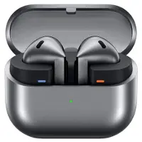 Samsung Galaxy Buds3, draadloze Bluetooth-oordopjes, actieve ruisonderdrukking (ANC), adaptieve geluidsreductie, in-ear oordopjes met 360 Audio, zilver, inclusief Anymode Clear hoesje