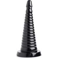 XR Brands AF608 - Giant Ribbed Anal Cone - Black