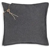 Knit Factory Imre Sierkussen - Vierkant kussen - Kussen woonkamer - Bank kussen - Decoratie kussen - Antraciet - 50x50 cm - Kussenhoes inclusief kussenvulling
