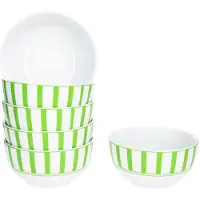 MamboCat Set van 6 SPLIT GREEN porseleinen graankommen voor 6 personen