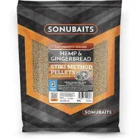 Sonubaits Stiki Pellets 2mm Hemp & Gingerbread – Method Pellets voor Karpervisserij