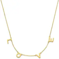 New Bling - 9NBG-0825 - gouden ketting letters LOVE - 14 karaat - 40+2,5+2,5cm