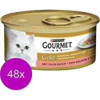 Gourmet Gold Fijne Hap Zalm/Kip - Kattenvoer - 48 x 85 g