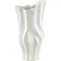 Ptmd Bloempot Merc - 16x15x31 cm - Keramiek - Wit