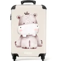 NoBoringSuitcases.com - Baby koffer nijlpaard - Reiskoffer groot - 20 kg bagage