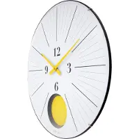 Nextime Grote Wandklok 50cm met Bolle Glas Lens - Stil - Pendule - Geel - 'Duomo 50 Pendulum'