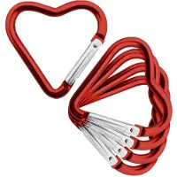 Combicraft Aluminium karabijnhaak hart 44x43x4,5mm rood - per 5 stuks
