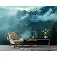 Consalnet Fotobehang - Bergen - Mist - Bomen - Landschap - Vliesbehang - (368 x 254 cm)