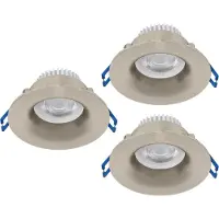 Eglo Set van 3 inbouwspots Salabate nikkel Ø 8,8cm IP65