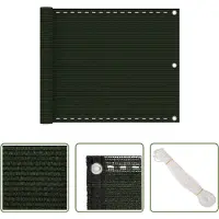 The Living Store De Living Store balkon privacy screen, donkergroen, 75x500 cm, gemaakt van HDPE