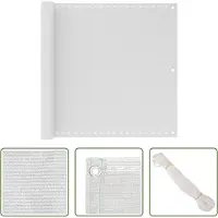 The Living Store Privacy Screen - Balkonscherm - Balkonscherm 90x500 cm HDPE wit - Balkondecoratie - Buitenschutting - Zonwering