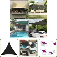 The Living Store Zonnezeil Driehoekig - 3.6 x 3.6 x 3.6 m - Zwart - PU-gecoat oxford stof