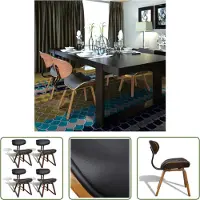 The Living Store : Eetkamerstoelen, 4 stuks. Materiaal: beukenhout en kunstleer