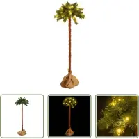 The Living Store Kunstpalm met LED-verlichting, 150 cm