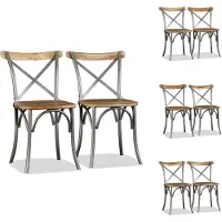 vidaXL Eetkamerstoelen, 2 stuks, massief mangohout - Eetkamerstoelen