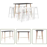 The Living Store Barset - Barsets - Bar Set - Bar Sets - 7-delige Barset zwart en wit