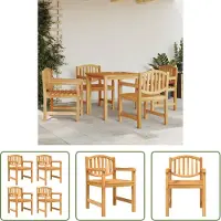 The Living Store Tuinstoelen 4 st 58x59x88 cm massief teakhout - Tuinstoel - Teakwood - Tuinset - Outdoor Furniture - Buitendecor