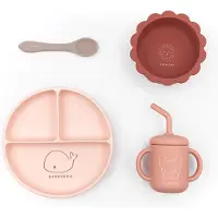 BAMBOOM Eetset Roze 4 delig