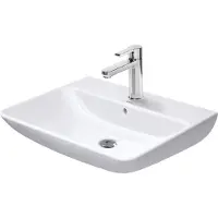 Duravit DU wastafel ME by Starck 650 mm met overloop, met kraanbank, 1 kraangat, wit, Durashield, 233565AA00