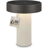 Briloner LED tafellamp Poga, oudwit/antraciet, IP44 dimbaar, wit / opaal, Kunststof, Modern