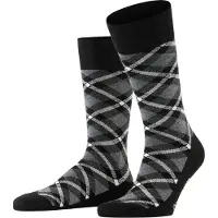 Burlington Tartan gedessineerd katoen sokken heren zwart - maat 40-46