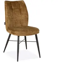 De Bommel Meubelen Eetkamerstoel Jefferson - velvet Movie Curry - poot zwart