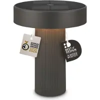 Briloner LED tafellamp Poga, antraciet, kunststof, IP44 dimbaar, zwart, Kunststof, Modern