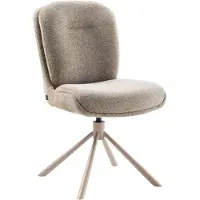 Profijt Meubel - Eetkamerstoel Texico - Taupe - Fijne weefstof - Draaivoet met terugdraai mechanisme/Frame