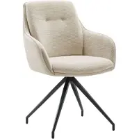 Profijt Meubel - Eetkamerstoel Fendam - Beige - Grove weefstof - Spinpoot