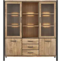 Profijt Meubel Vitrinekast Mantera 200x180x48 cm lichtbruin