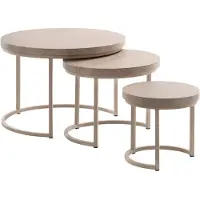 Profijt Meubel - Salontafel Istrana 75,55 en 40 cm rond - Frame - Melamine - Grijs