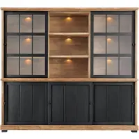 Profijt Meubel - Vitrinekast Ladonia - Melamine - Bruin - 210.1 cm hoog - 232.6 cm breed