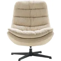 Profijt Meubel - Draaifauteuil Baray - Beige - Grove weefstof - 4-teens voet