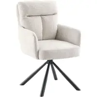 Profijt Meubel - Eetkamerstoel Dixson - Beige - Grove weefstof - Spinpoot