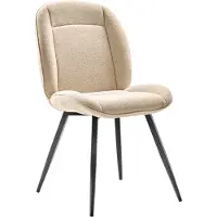 Profijt Meubel - Eetkamerstoel Domeno - Beige - Bouclé - 4 Poten