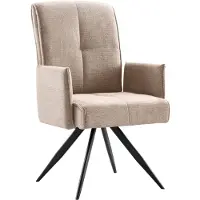 Profijt Meubel - Eetkamerstoel Brooks - Beige - Grove weefstof - Draaivoet/4 Poten