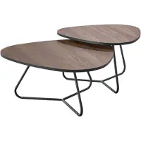 Profijt Meubel - Salontafelset Budrio donkerbruin 71 en 86 cm organisch - Frame - Melamine - Bruin