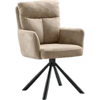 Profijt Meubel - Eetkamerstoel Dixson - Beige - Grove weefstof - Spinpoot