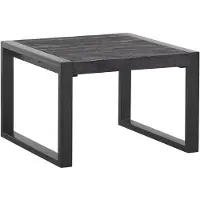 Profijt Meubel - Bijzettafel Newhaven zwart mangohout 60 cm vierkant - U-poten - Mangohout - Zwart