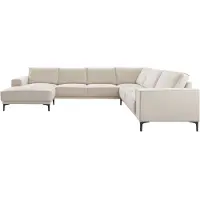 Profijt Meubel - Hoekbank rechts Calira - Beige - Grove weefstof