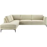 Profijt Meubel - Hoekbank links Gulnare - Groen/Beige - Fijne weefstof
