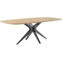 Profijt Meubel - Eettafel Levado 225x100 cm open spinpoot Deens ovaal - Spinpoot - Melamine - Bruin