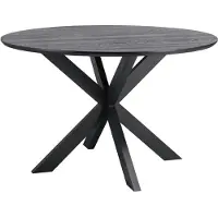 Profijt Meubel - Eettafel Walden zwart eikenhout 130 cm rond - Spinpoot - Eiken hout - Zwart