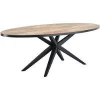 Profijt Meubel - Eettafel Sandton 180x102 cm ovaal - Spinpoot - Melamine - Bruin