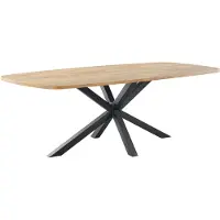 Profijt Meubel - Eettafel Levado 225x100 cm spinpoot Deens ovaal - Spinpoot - Melamine - Bruin