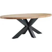 Profijt Meubel - Eettafel Silvares 225x120 cm ovaal - Spinpoot - Melamine - Bruin