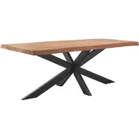 Profijt Meubel - Eettafel Newhaven mangohout 220x100 cm rechthoekig - Spinpoot - Mangohout - Bruin