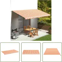 The Living Store Luifeldoek - Zonwering - Vervangingsdoek voor luifel 6x3 m geel en oranje - Buitendoek - Tuindoek - Parasol