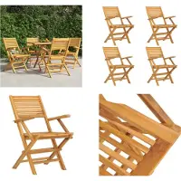 vidaXL Tuinstoelen inklapbaar 4 st 55x62x90 cm massief teakhout - Tuinstoel - Tuinstoelen - Buitenstoel - Verstelbare Stoel